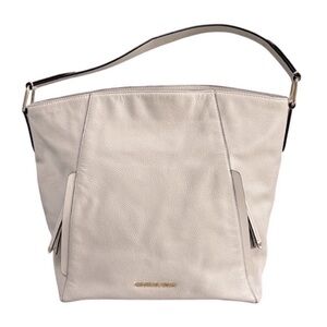 NEW Michael Kors Evie Large Hobo Shoulder Bag Leather Tote Vanilla Cream